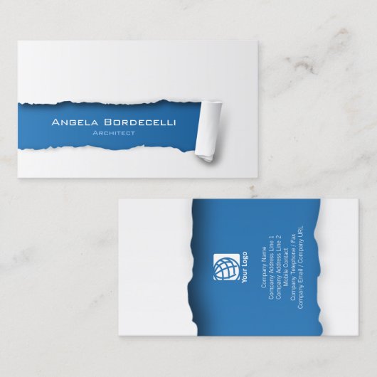Architekturpapier mit Visitenkarte (Vorne/Hinten)
