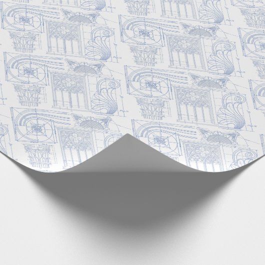 Architekturpläne Geschenkpapier (Ecke)