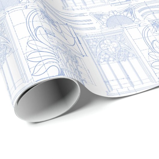 Architekturpläne Geschenkpapier (Rolleneckpunkt)