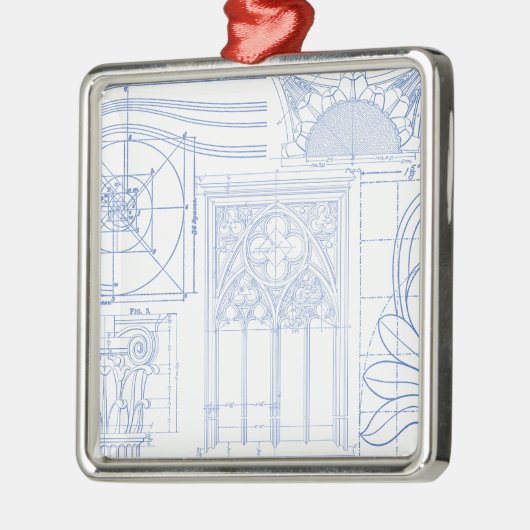 Architekturpläne Silbernes Ornament (Links)