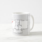 Architekturprojekt, zeichnend, Architekten Kaffeetasse (VorderseiteRechts)