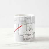Architekturprojekt, zeichnend, Architekten Kaffeetasse (Mittel)