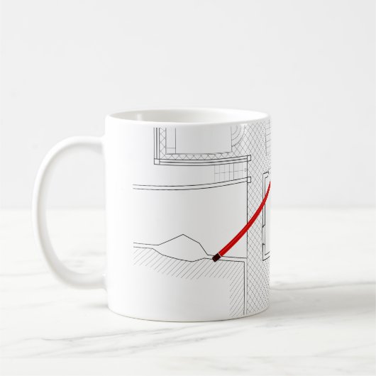 Architekturprojekt, zeichnend, Architekten Kaffeetasse (Links)