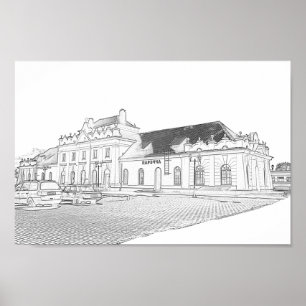 Architekturstation Weißrussland Porechye Parecca  Poster