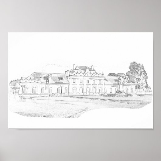 Architekturstation Weißrussland Porechye Parecca Poster (Vorne)