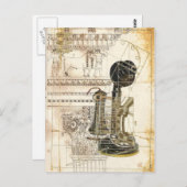 Architektursteampunk Vintages antikes Telefon Postkarte (Vorne/Hinten)