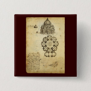 Architekturstudie der Kathedrale von Leonardo da V Button