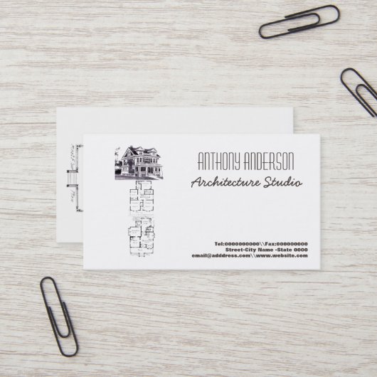 Architekturstudio Visitenkarte (Vorderseite/Rückseite Beispiel)