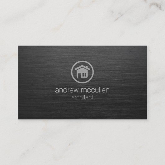 Architektursymbol Dunkel gebürstetes Metall Visitenkarte (Vorderseite)