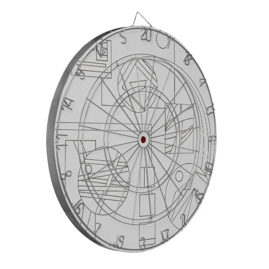 Architekturträume Zwei-Moderne Bauhaus Geometrisch Dartscheibe (Vorderseite Links)