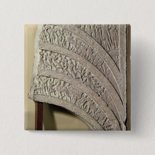 Architrave von einem Zugang, roter Sandstein, Button