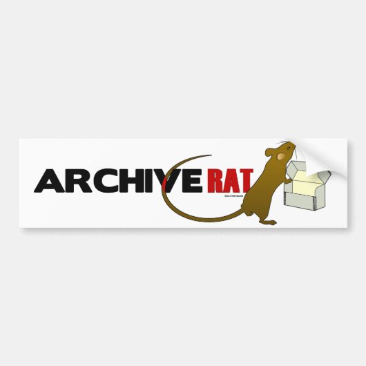 Archiv-Ratte (Version 2) Autoaufkleber (Vorne)