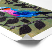 Archivdruck "Hübsch Birdie" mit der Grenze (Matte) Poster (Ecke)