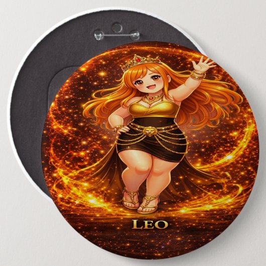 Archive Galaxy: Leo Solar Queen Button (Vorne & Hinten)