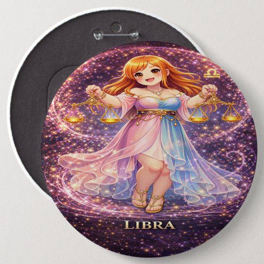 Archive Galaxy: Libra Neon Harmony Button (Vorne & Hinten)