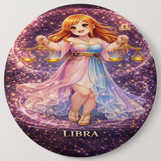 Archivgalaxie: Libra Neon-Harmonie Button (Vorderseite)