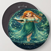 Archivgalaxie: Virgo Infinite Bibliothekarin Button (Vorne & Hinten)