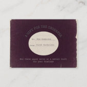 Archivist Burgundy Graduation Gift Insert Card Mitteilungskarte (Vorderseite)