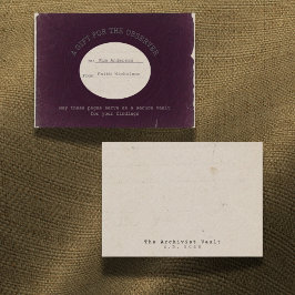 Archivist Burgundy Graduation Gift Insert Card Mitteilungskarte