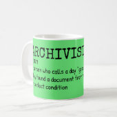 Archivist Definition Tasse - Geschenk für Historie (Vorderseite Links)