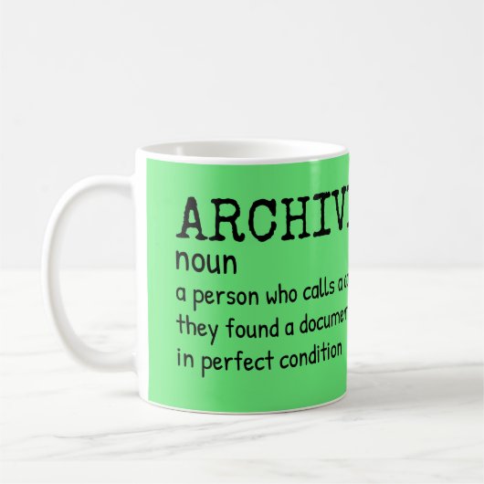Archivist Definition Tasse - Geschenk für Historie (Links)