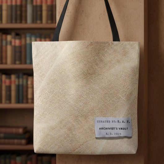 Archivist’s Vault: Linen-Look Personalized Tote Tasche