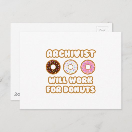 Archivist .. Wird für Donuts arbeiten Postkarte (Vorne/Hinten)
