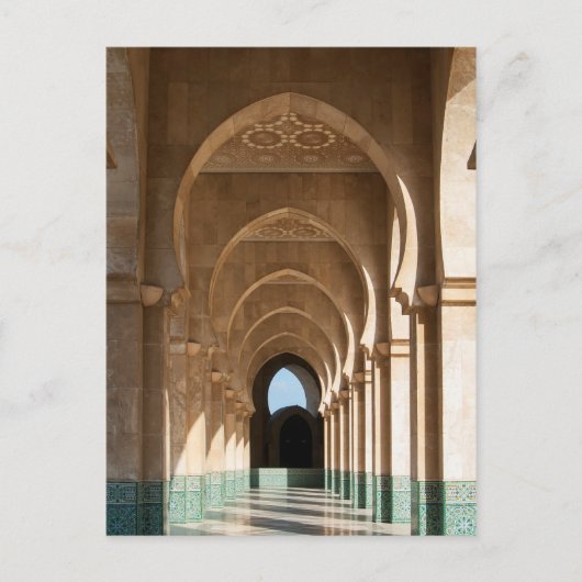 Archway at Hassan II Mosque, Casablanca, Marokko Postkarte (Vorderseite)