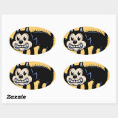 Archy Cat Ovaler Aufkleber (Blatt)