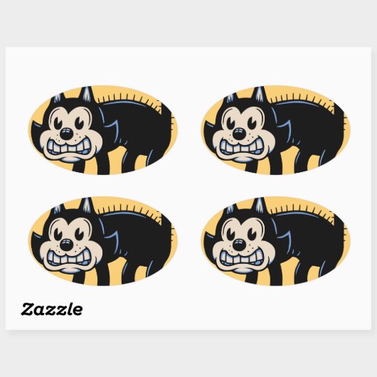 Archy Cat Ovaler Aufkleber (Blatt)