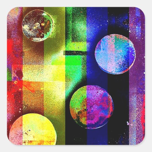 Arcobaleno 136 quadratischer aufkleber (Vorderseite)