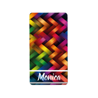 Arcoíris de Geometría Vibrante Adressaufkleber