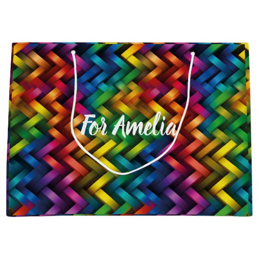 Arcoíris de Geometría Vibrante Große Geschenktüte (Vorderseite)