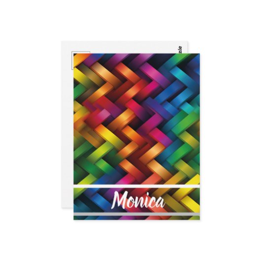 Arcoíris de Geometría Vibrante Postkarte (Vorderseite/Rückseite Beispiel)