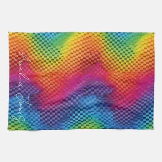 Arcoíris geometría de color geschirrtuch (Horizontal)