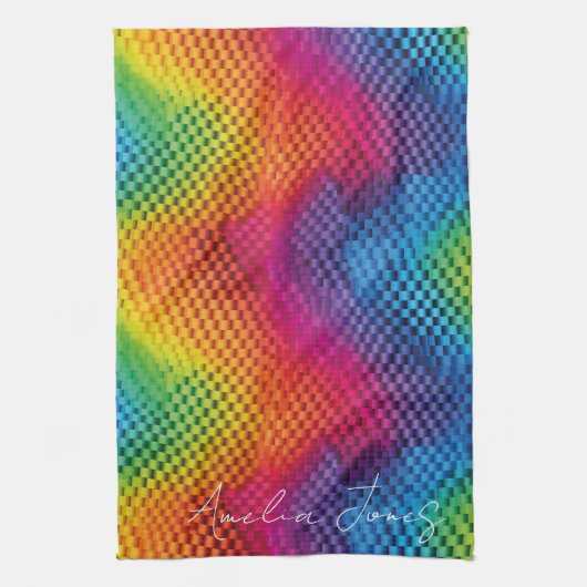 Arcoíris geometría de color geschirrtuch (Vertikal)