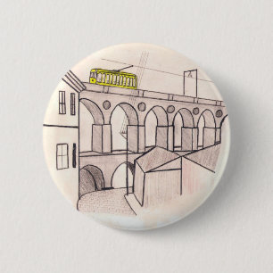 Arcos da Lapa, Santa Teresa, Rio de Janeiro Button
