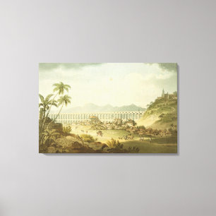 Arcos de Carioco oder großartiger Aquädukt in Ri Leinwanddruck