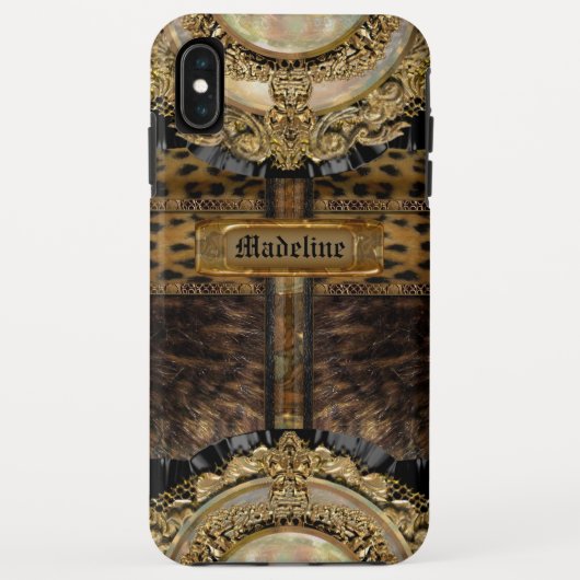 Arcos Leopard Chic Monogram Tough Case-Mate iPhone Hülle (Rückseite)