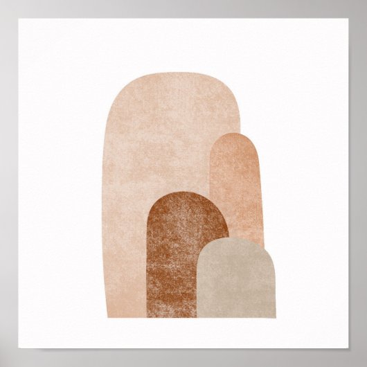 Arcs Simple Boho Drawings Boho Chic Ästhetik Bohe Poster (Vorne)