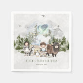 Arctic Adventure Birthday Party Serviette (Vorderseite)