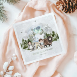 Arctic Adventure Birthday Party Serviette