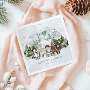 Arctic Adventure Birthday Party Serviette