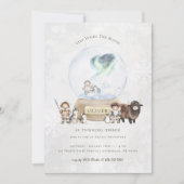 Arctic Adventure Snow Globe Geburtstag Einladung (Vorderseite)
