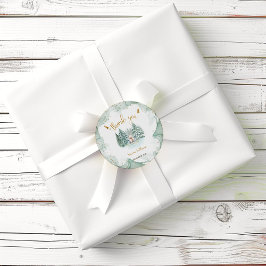 Arctic Animal Baby Dusche Vielen Dank Runder Aufkleber