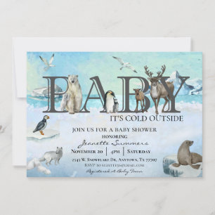 Arctic Animal Baby Es ist kalt draußen Winterdusch Einladung