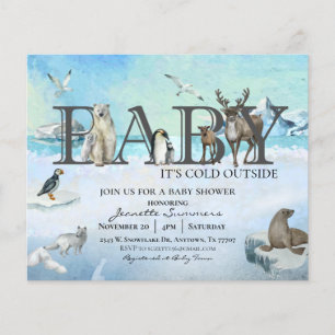 Arctic Animal Baby Es ist kalt draußen Winterdusch Flyer