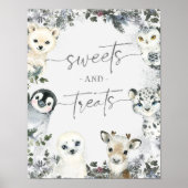 Arctic Animal Onederland Birthday Sweets Treats Poster (Vorne)
