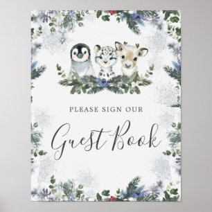 Arctic Animal Onederland First Birthday Gästebuch