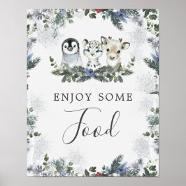 Arctic Animal Winter Onederland 1st Birthday Food Poster